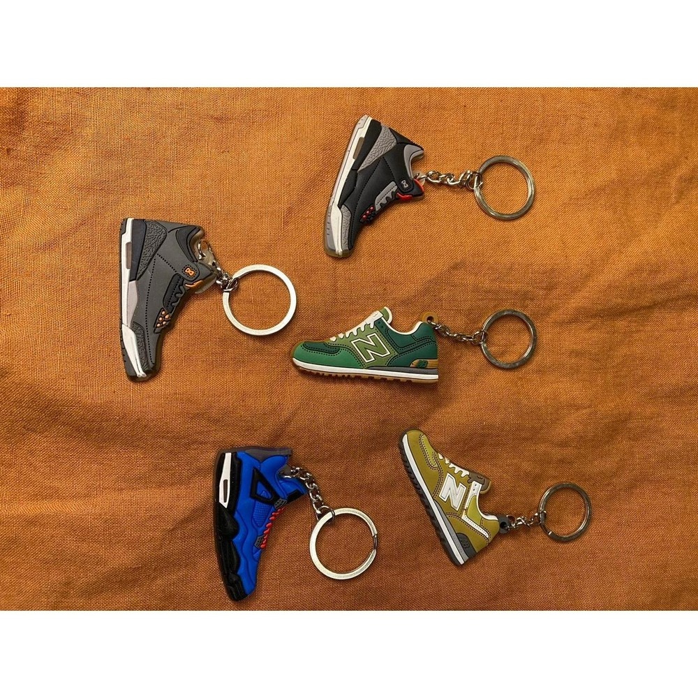 Keychain Sneakers Lot Of 5 New Balance Nike Air Jordan Small Flat Rubber